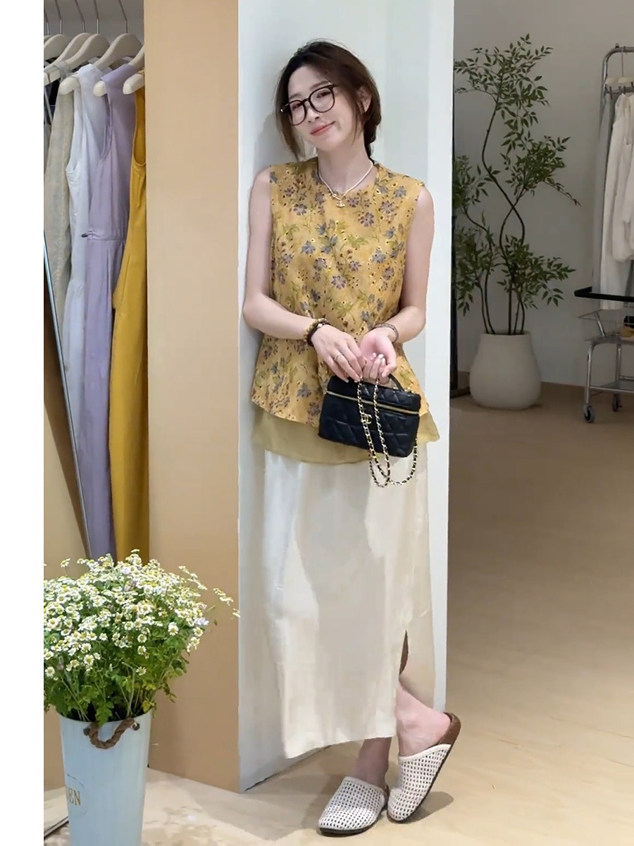 花柄 ファッション 花園の涼風 ノースリーブブラウス
