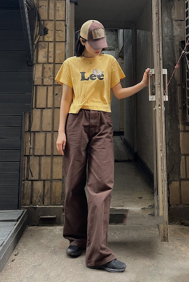 花柄 ファッション マーガレット ロゴ 半袖トップス