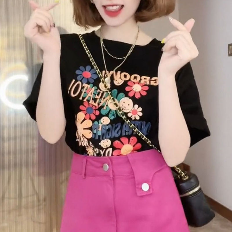花柄 ファッション 笑顔と花咲くデザインティー