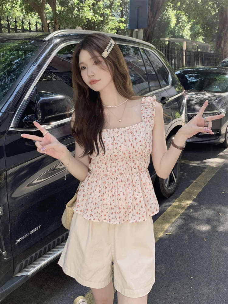花柄 ファッション 夏向け 小花柄 フリルデザイン チュニック