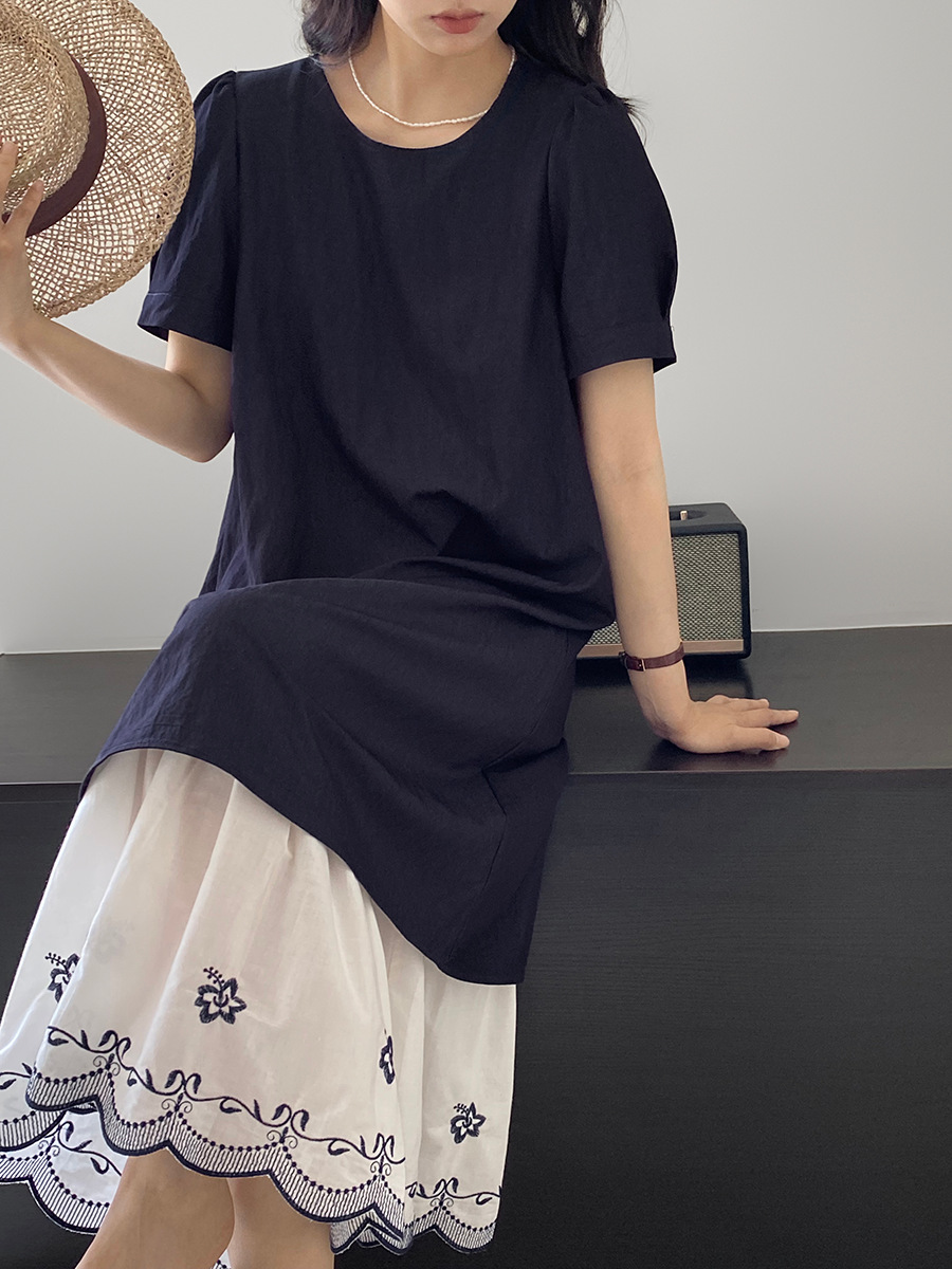 花柄 ファッション 優美な刺繍裾花柄スカート