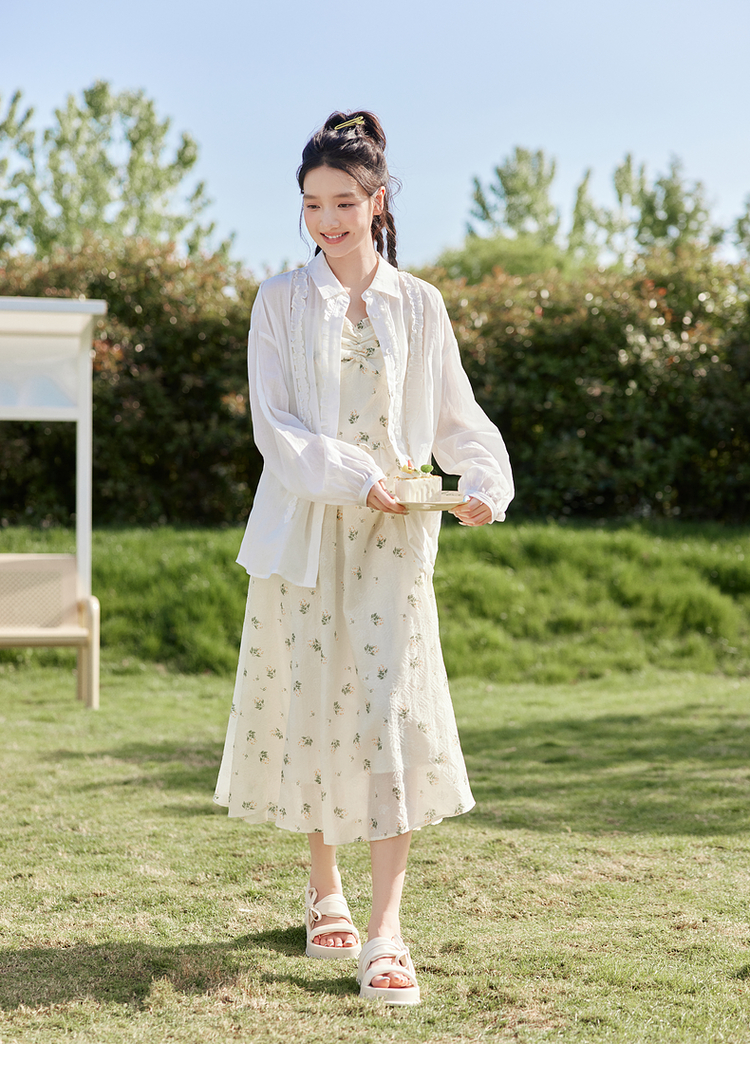 花柄 ファッション 小花柄ナチュラルフレアワンピース