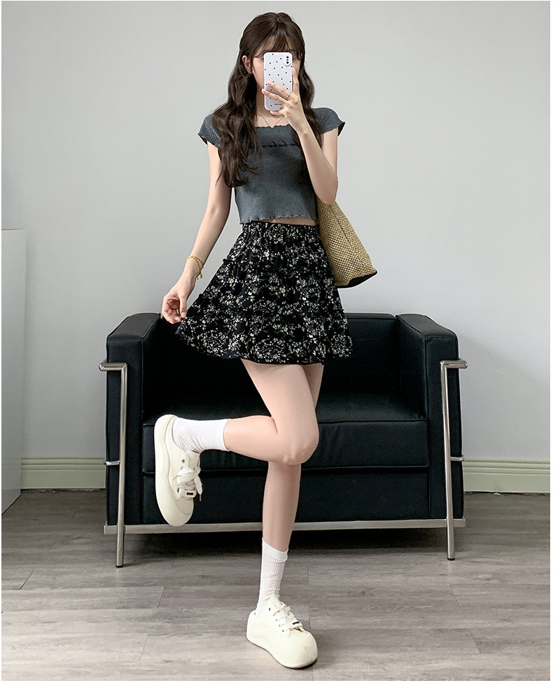 花柄 ファッション 小花柄ティアードミニスカート