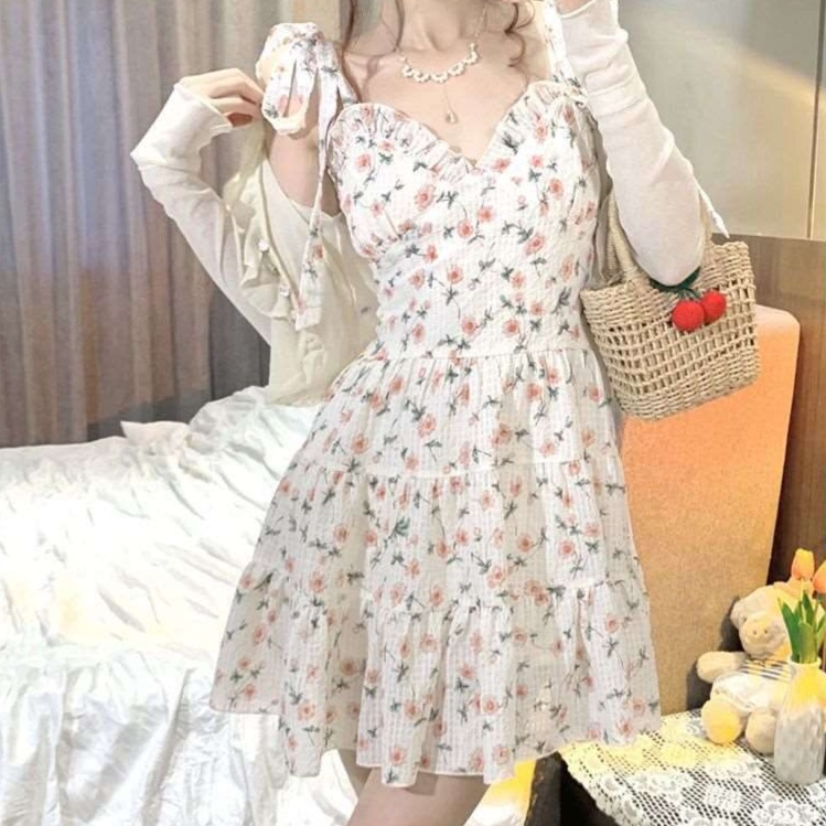 花柄ワンピース姫系フラワーデザイン キャミソールワンピース