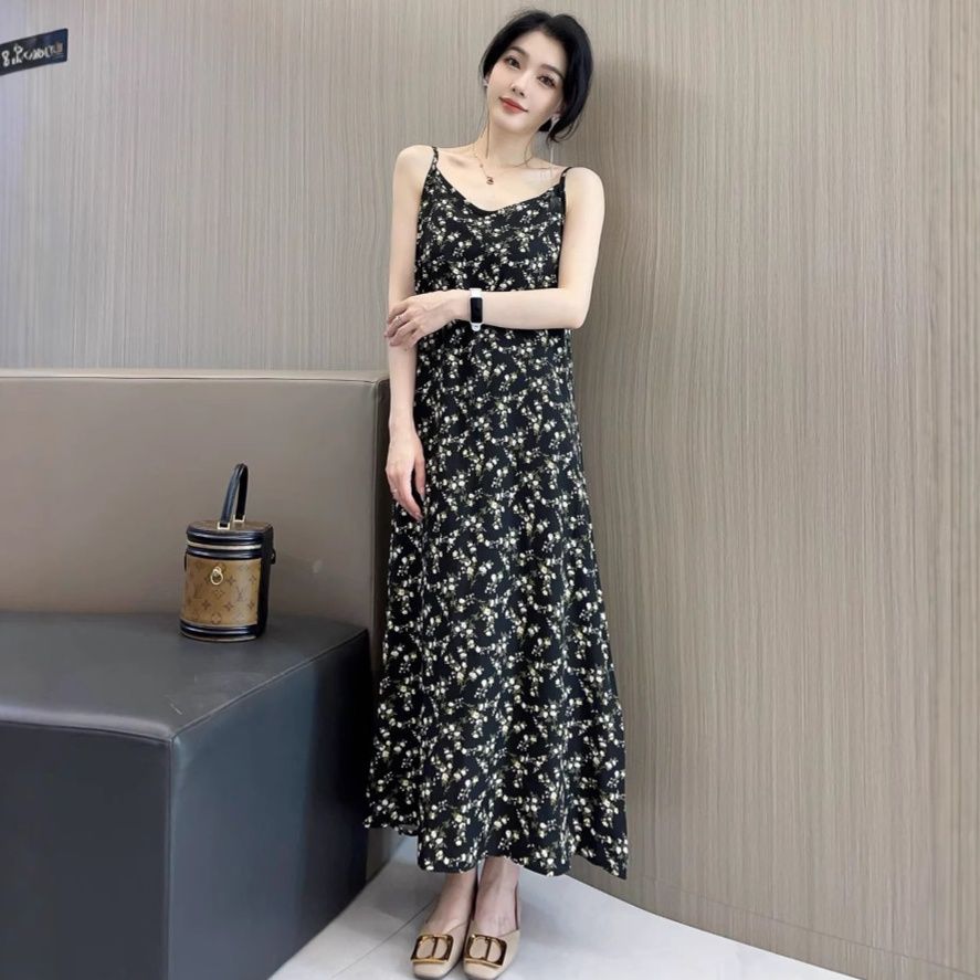 花柄ワンピース 小花柄キャミロングワンピース