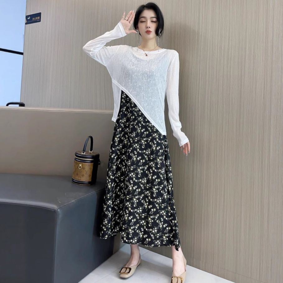 花柄ワンピース 小花柄キャミロングワンピース