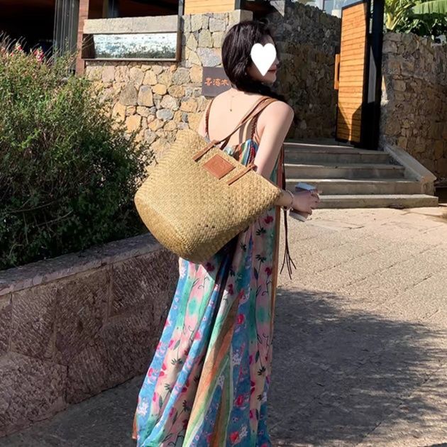 花柄ワンピース 水彩花園 キャミソールロングワンピース