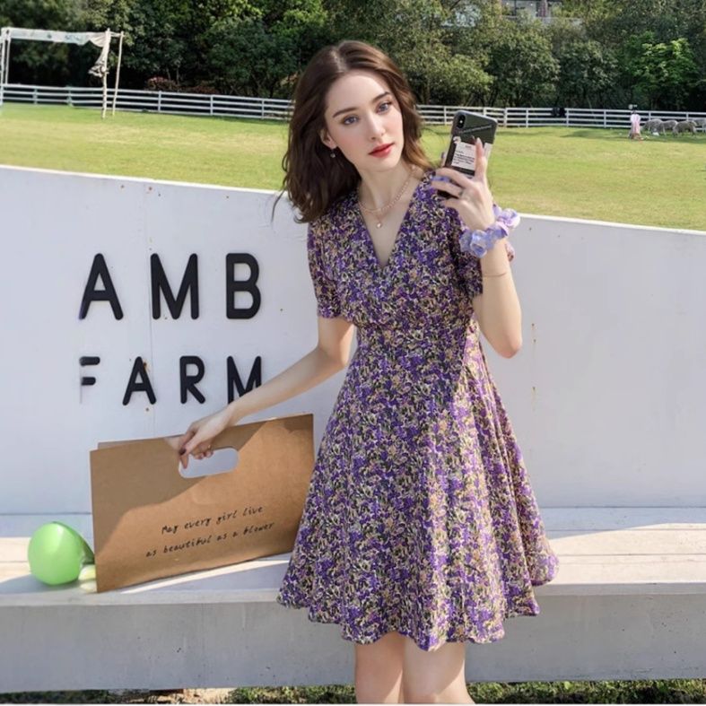 花柄ワンピース 優美な花園の誘惑 ミニワンピース