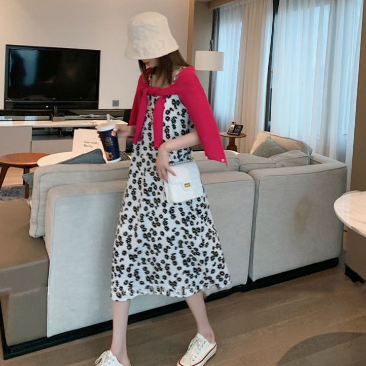 花柄ワンピース 小花柄ゆったりマキシキャミワンピース