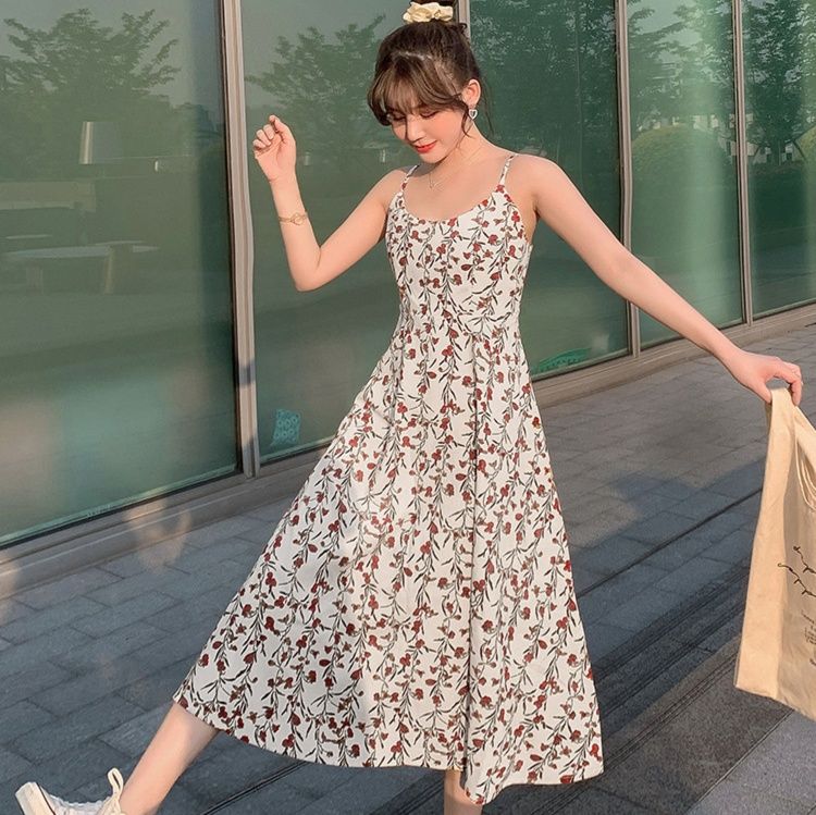 花柄ワンピース 優美な小花柄キャミワンピース