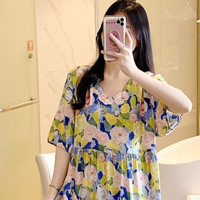 花柄ワンピース 草花舞う優美なロング丈ワンピース