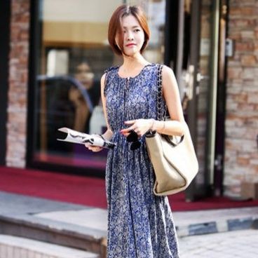 花柄ワンピース 優美な花園 ノースリーブロングワンピース
