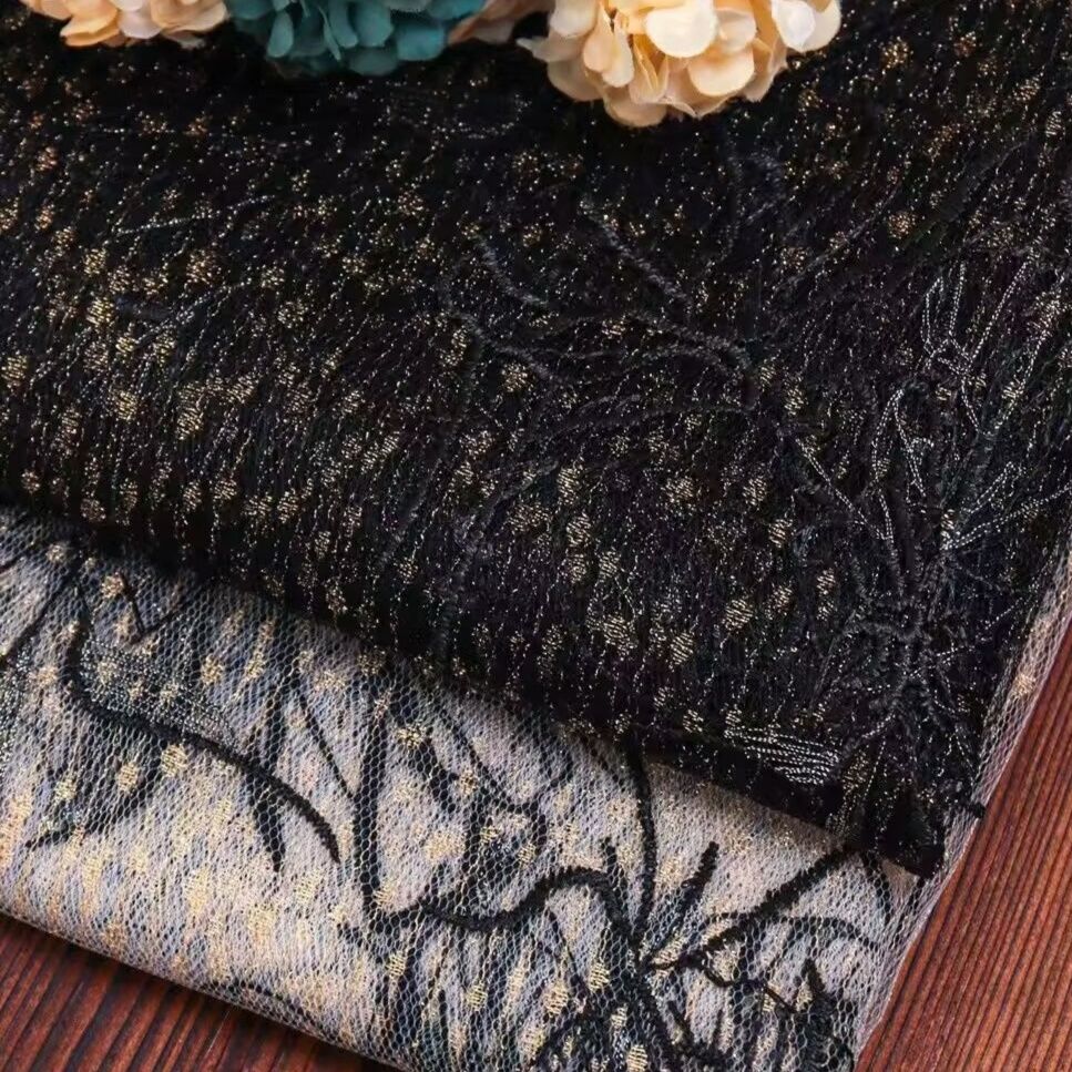 花柄ワンピース 線描き花刺繍レースワンピース
