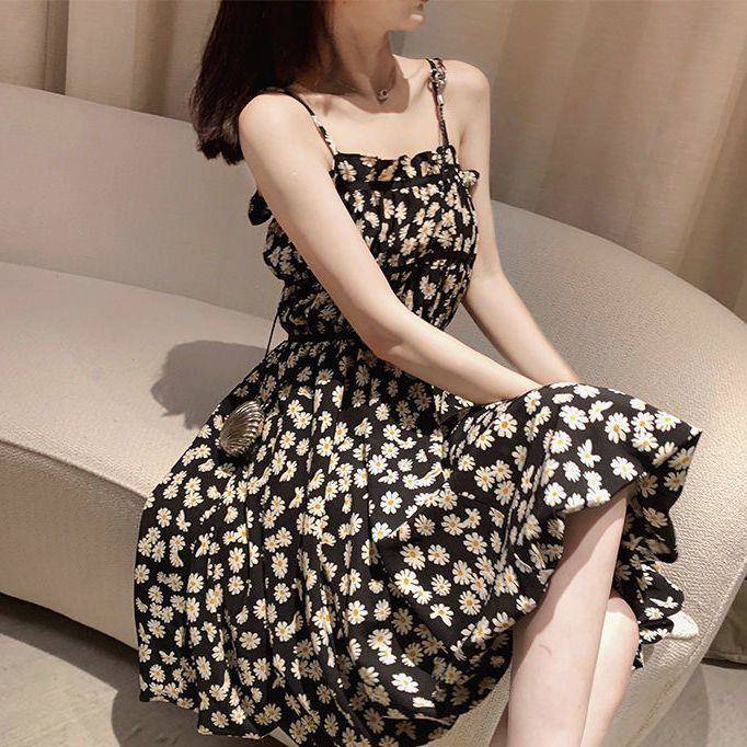 花柄ワンピース 小花柄シャーリングキャミワンピース
