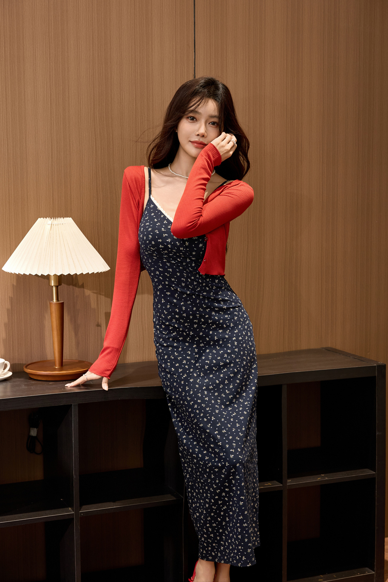 花柄ワンピース 小花柄 優美キャミワンピース