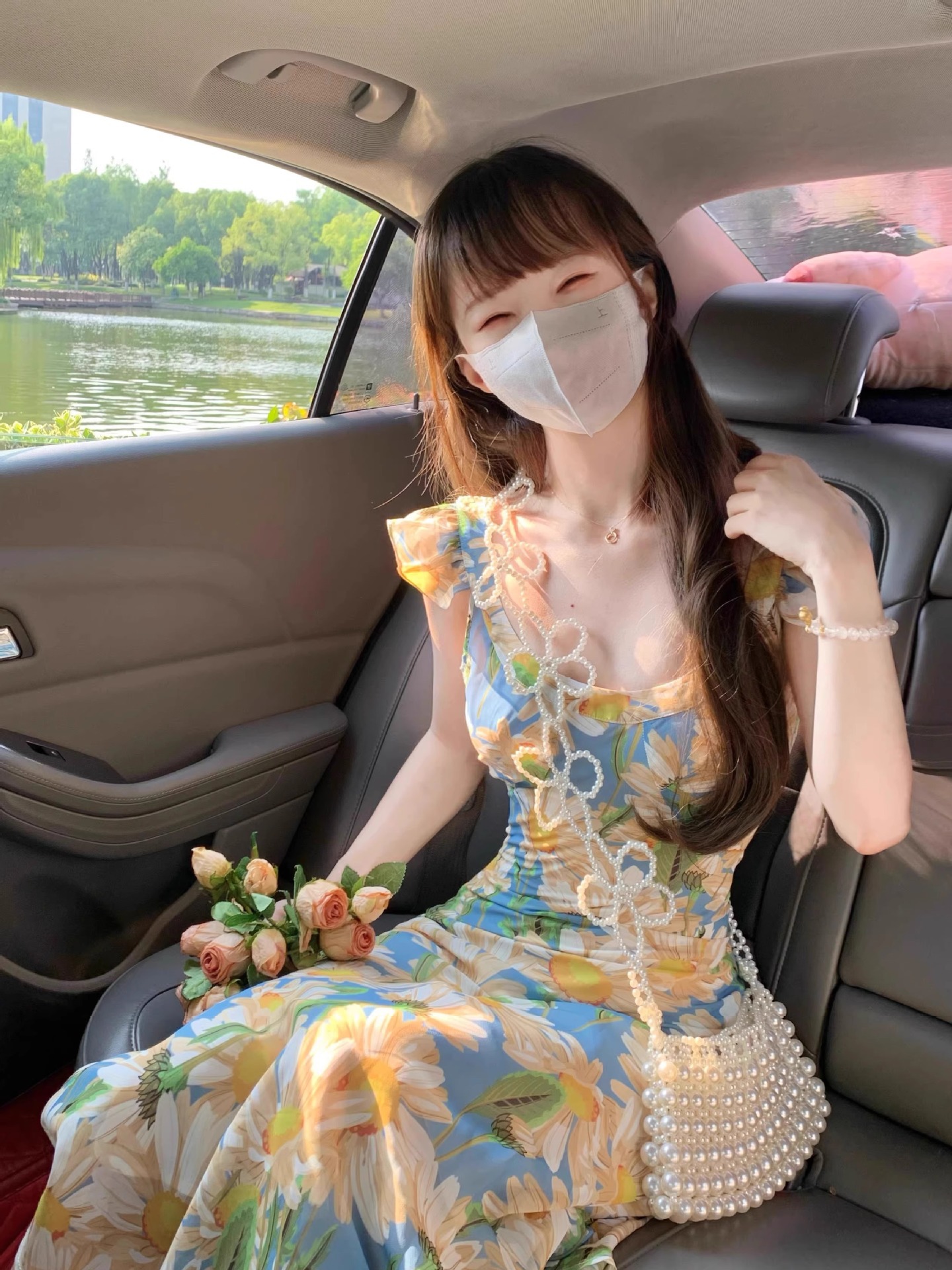 花柄ワンピース 優美な花園フリルワンピース