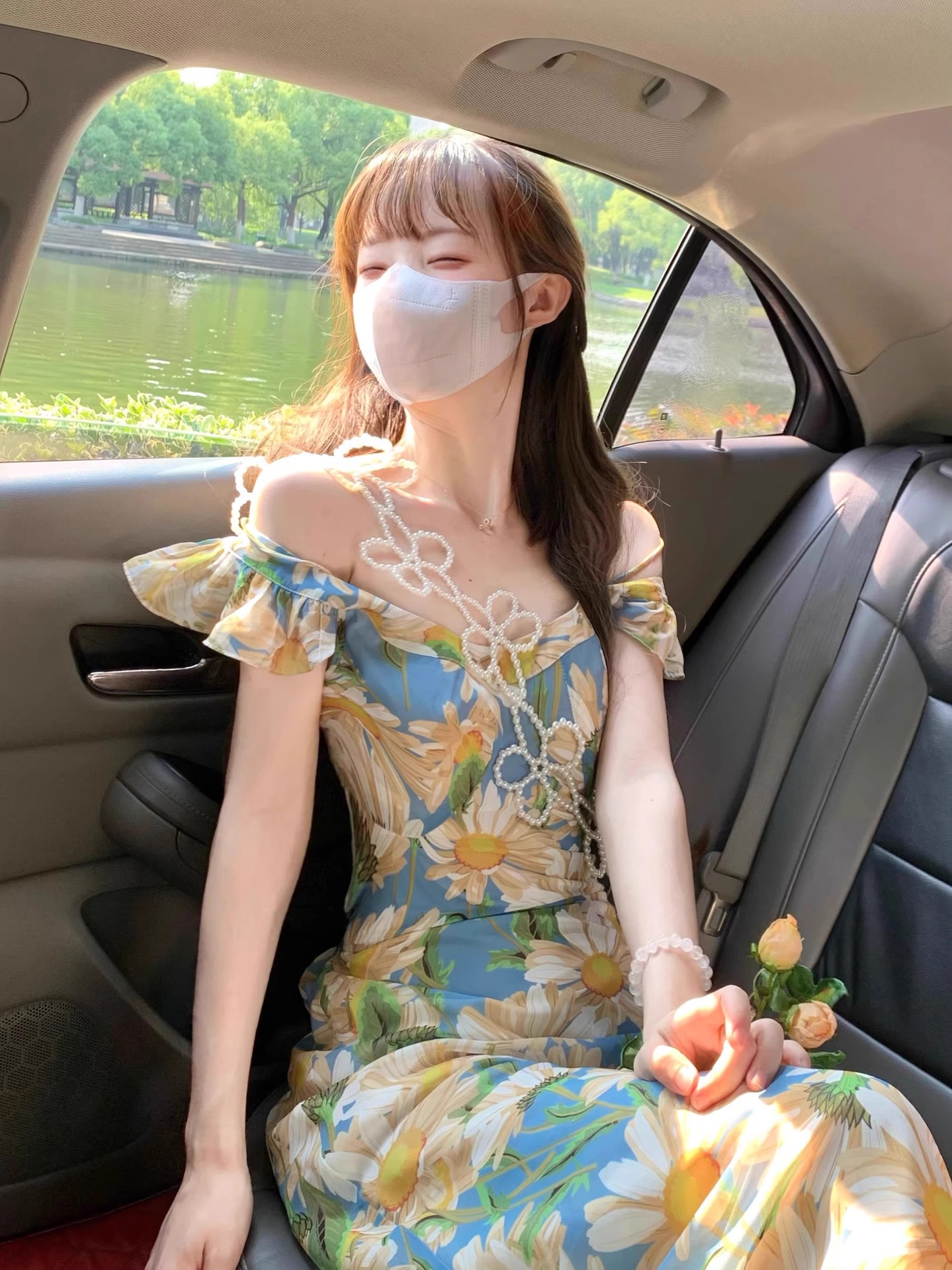 花柄ワンピース 優美な花園フリルワンピース