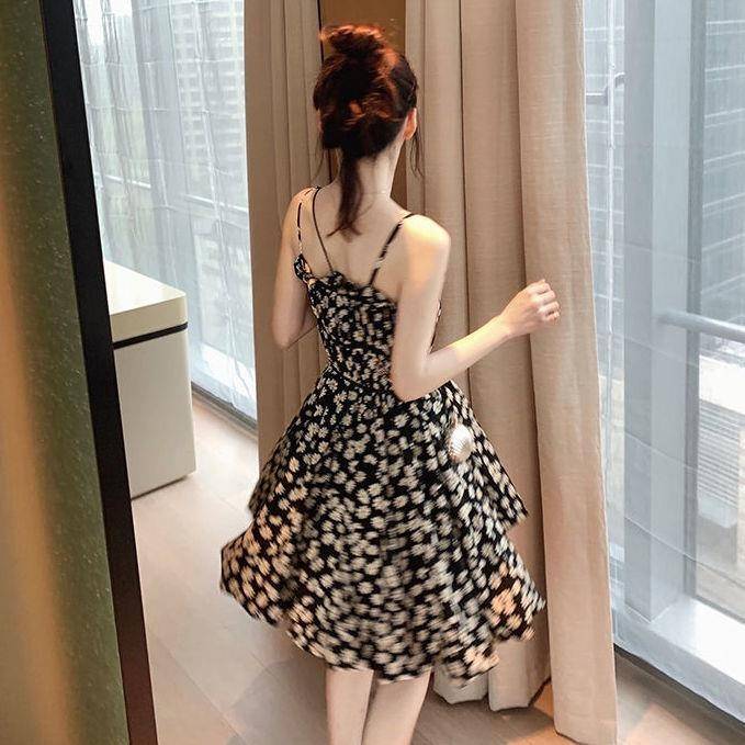 花柄ワンピース 小花柄シャーリングキャミワンピース