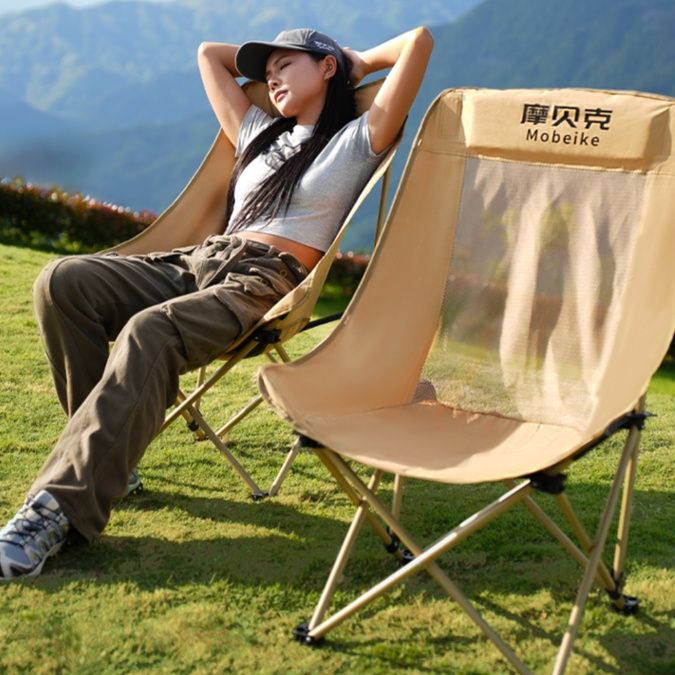 折りたたみ椅子 リラックス背もたれ調節アウトドアチェア