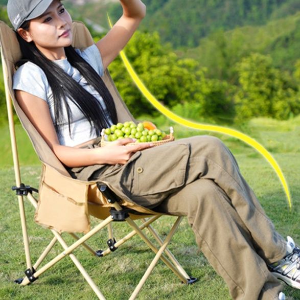 折りたたみ椅子 リラックス背もたれ調節アウトドアチェア