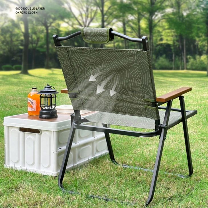 折りたたみ椅子 アームレスト付き 軽量 & コンパクトラウンジチェア 