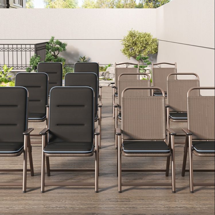 折りたたみ椅子 人体工学設計 ラタン風メッシュ折りたたみ椅子