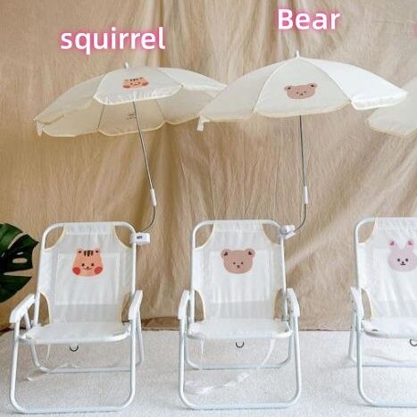子供用ファブリック張り折りたたみ椅子 傘付きベビーチェア