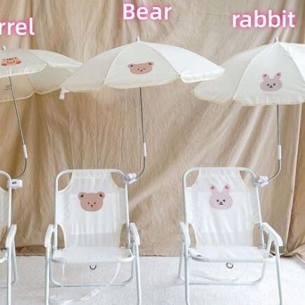 子供用ファブリック張り折りたたみ椅子 傘付きベビーチェア