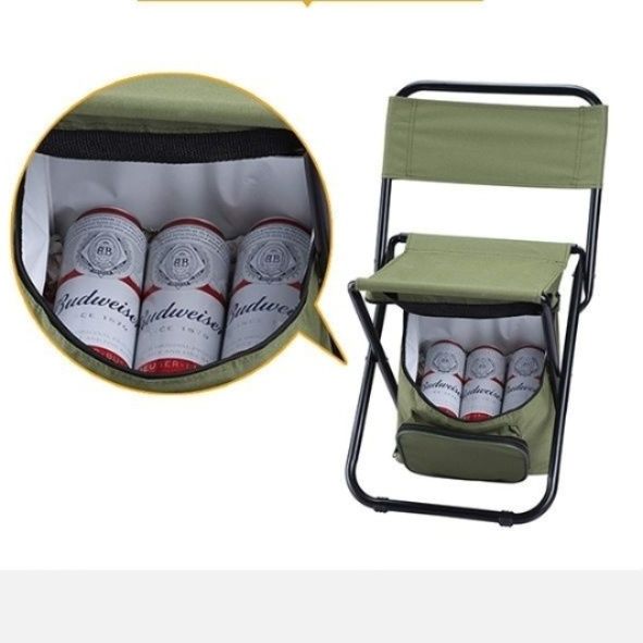 収納袋付き背もたれ式折りたたみ椅子