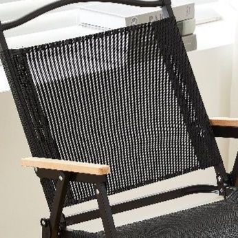 折りたたみ椅子 折りたたみ椅子アウトドア木製肘掛け付き通気性メッシュ折りたたみ椅子