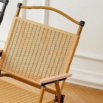 折りたたみ椅子 折りたたみ椅子アウトドア木製肘掛け付き通気性メッシュ折りたたみ椅子