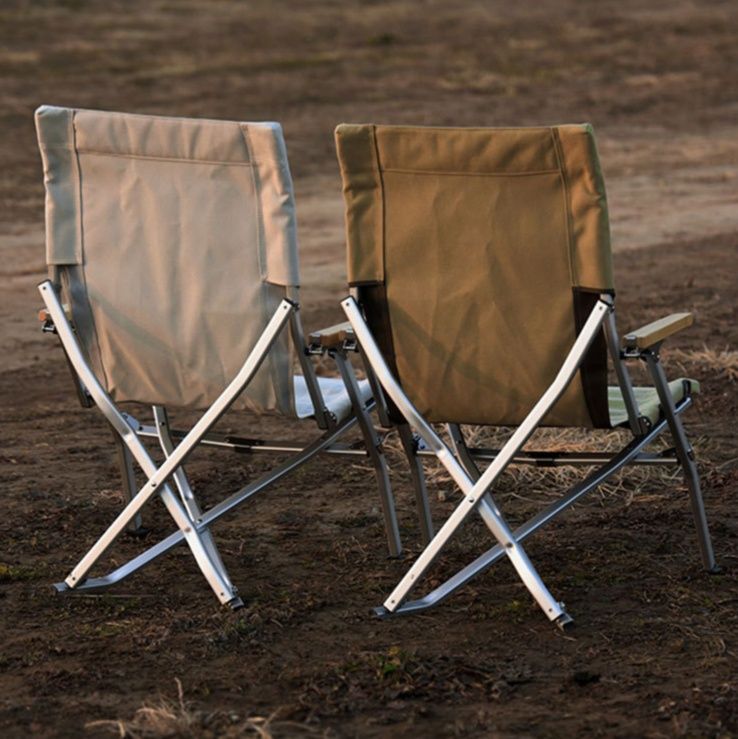 折りたたみ椅子折りたたみ椅子アウトドア 軽量アルミフレーム木製肘掛け付き折りたたみ椅子