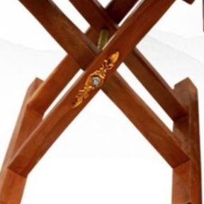 手編み座面付き　木製折りたたみ椅子