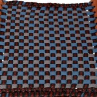 手編み座面付き　木製折りたたみ椅子