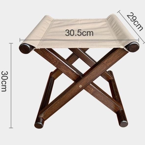 天然木製クロス式　携帯用折りたたみ椅子
