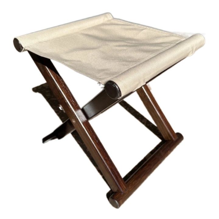 天然木製クロス式　携帯用折りたたみ椅子