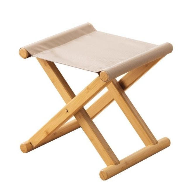 天然木製クロス式　携帯用折りたたみ椅子