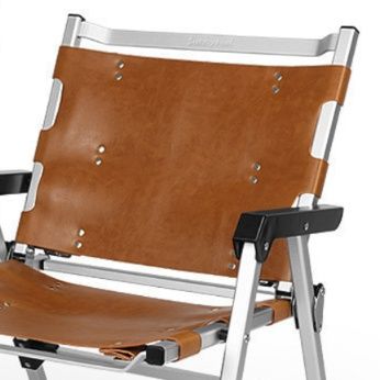 アルミ合金フレーム　PUレザー張り折りたたみ椅子