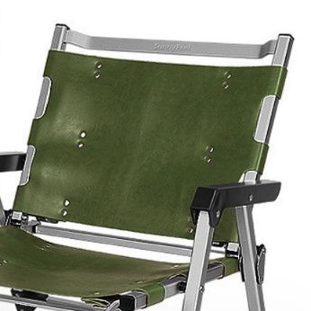 アルミ合金フレーム　PUレザー張り折りたたみ椅子