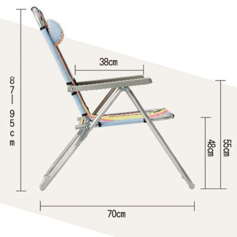 軽量アルミ製リクライニング付き海辺の折りたたみ椅子