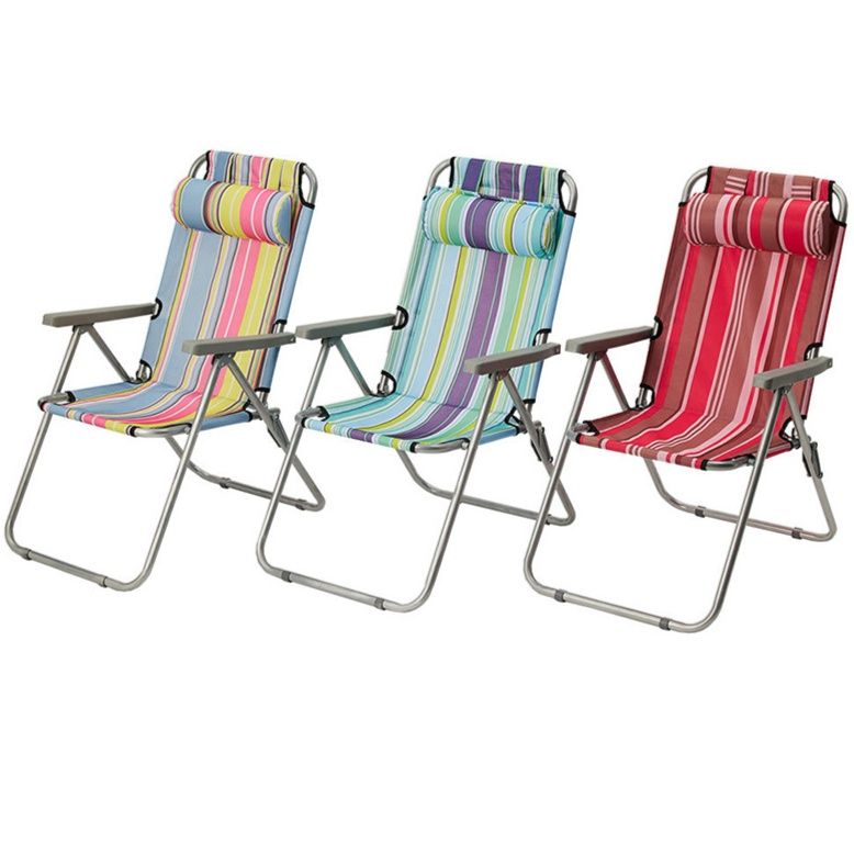 軽量アルミ製リクライニング付き海辺の折りたたみ椅子