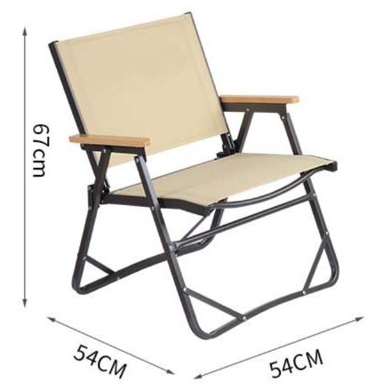 木製肘掛け付きファブリック張り軽量折りたたみ椅子　専用収納袋セット