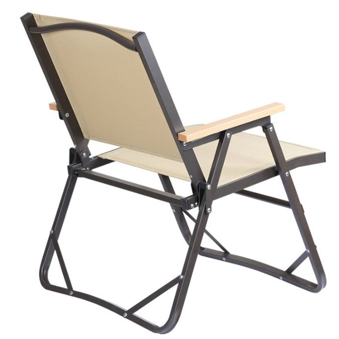 木製肘掛け付きファブリック張り軽量折りたたみ椅子　専用収納袋セット