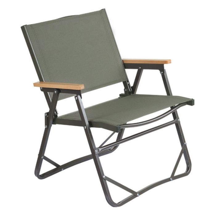 木製肘掛け付きファブリック張り軽量折りたたみ椅子　専用収納袋セット