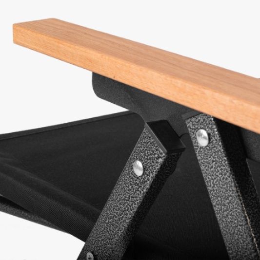 木製肘掛け付き背もたれ調整機能付きアウトドア折りたたみ椅子