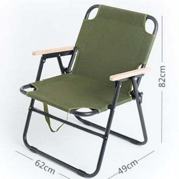  木製肘掛け付き軽量ファブリック張り折りたたみ椅子