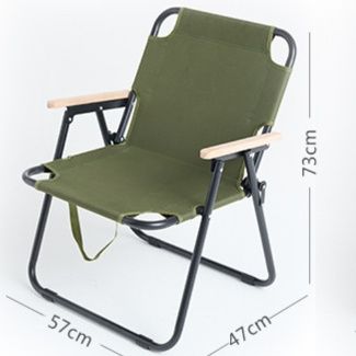  木製肘掛け付き軽量ファブリック張り折りたたみ椅子