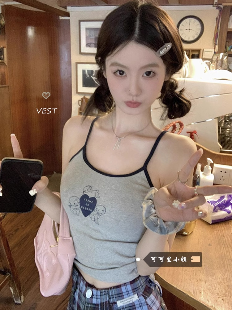 天使デザインキャミソールタンクトップ