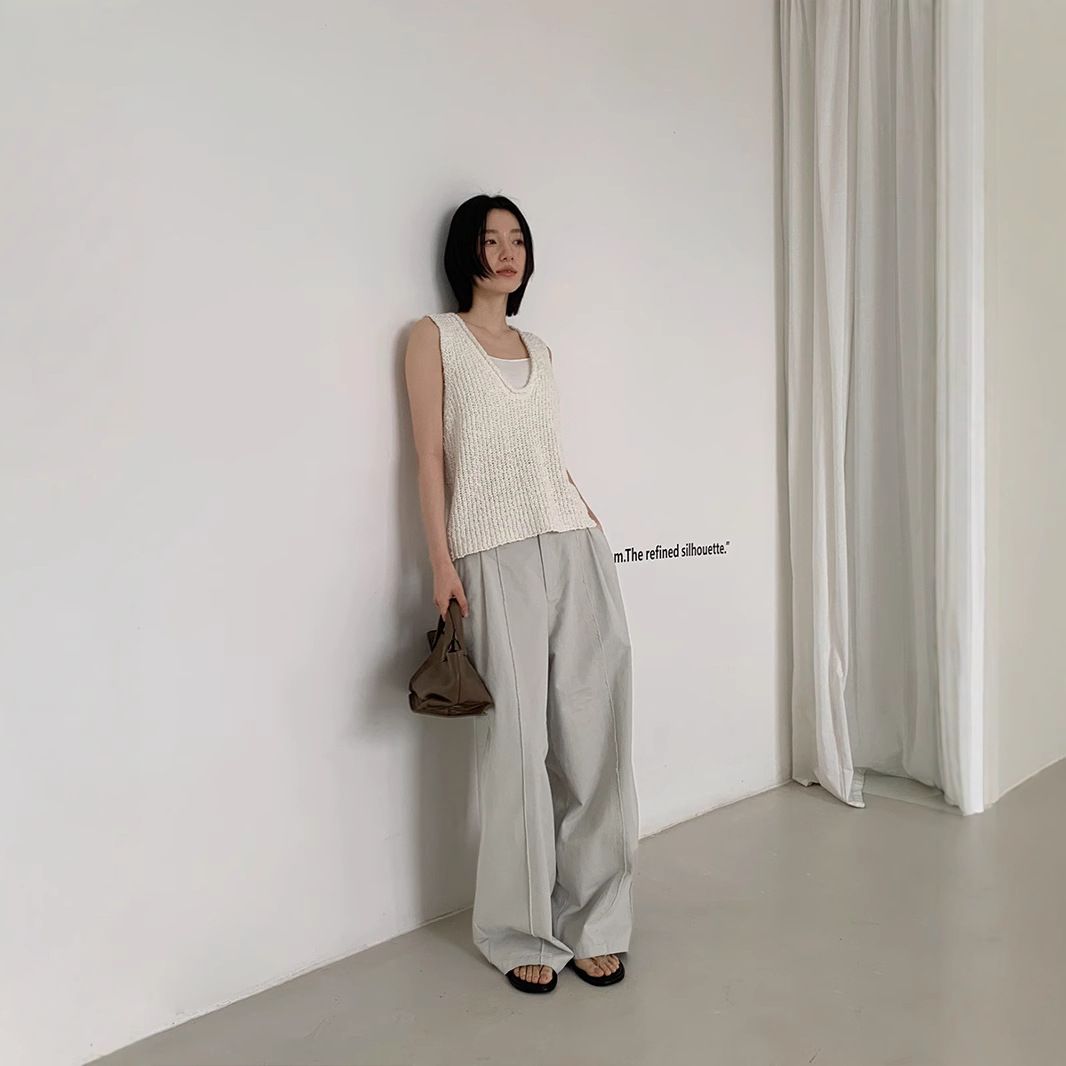 手編みニットベスト タンクトップ