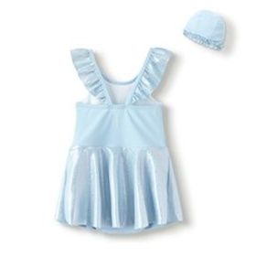 ブルーフリルワンピース水着　子供用